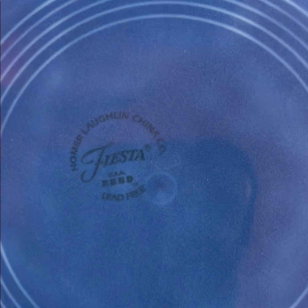 Fiesta Blue Dinnerware Set with Concentric Ring Design 2piece - Picture 4 of 9